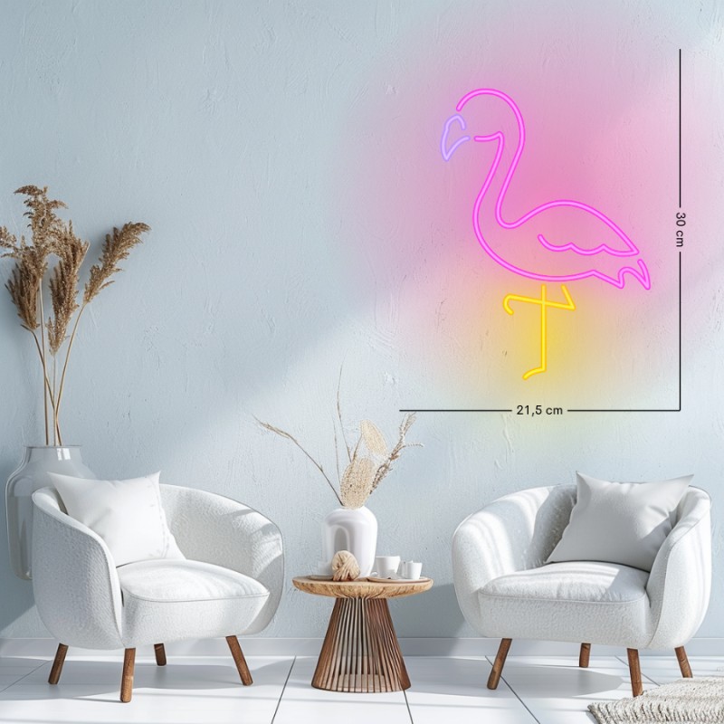 Flamant Rose, Peinture à L’huile Sur Toile – Armelle Desages